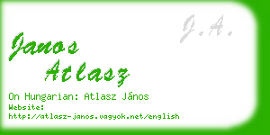 janos atlasz business card